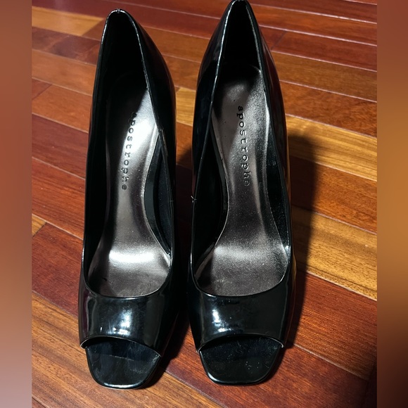 Black open toe heels stiletto - Picture 5 of 6